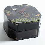 Шкатулка из эпоксидной смолы с цветами черная Epoxy Resin Square Box Black варинант исполнения - 5 | Loft Concept в Уфе