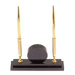 Часы настольные с двумя ручками из натурального камня Stone Clock варинант исполнения - 3 | Loft Concept в Уфе