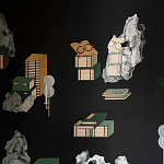 Обои ручная роспись The Art of Learning and Steps for the Flowers by Teo Yang Original colourway on Pitch dyed silk варинант исполнения - 1 | Loft Concept в Уфе