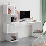 Стол письменный белый с 4-мя открытыми полками BALANCE WHITE варинант исполнения - 2 | Loft Concept в Уфе