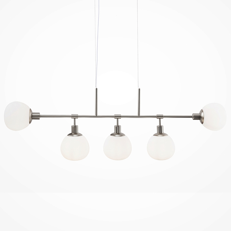 Люстра Tiepolo Ball Chandelier Nickel 5 Никель Белый в Уфе | Loft Concept 