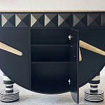 Дизайнерский комод полукруглый черный с 3-мя фактурным ящиками Occasion варинант исполнения - 4 | Loft Concept в Уфе
