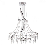 Люстра подвесная из металла с хрустальными прозрачными подвесками Quasar 81 варинант исполнения - 8 | Loft Concept в Уфе