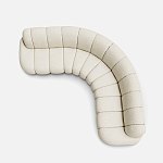 Диван Limoges полукруглой формы с обивкой букле молочного цвета варинант исполнения - 2 | Loft Concept в Уфе