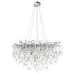 Люстра подвесная с прозрачными стеклянными подвесками в форме капель Диаметр 80 см Droplet Chandelier варинант исполнения - 2 | Loft Concept в Уфе