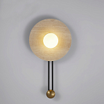 Бра круглое с каменным основанием и плафоном из стекла в форме шара Shaw Marble Lighting варинант исполнения - 5 | Loft Concept в Уфе