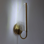 Бра с изогнутым рельефным плафоном Textured Glass варинант исполнения - 2 | Loft Concept в Уфе