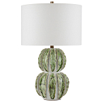 Настольная лампа с фактурным основанием с сочетании белого и зеленого цветов Festoon варинант исполнения - 3 | Loft Concept в Уфе
