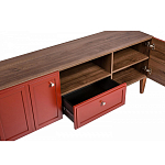 ТВ-тумба красная из массива бука с 2-мя дверками и ящиком Wenge Light варинант исполнения - 5 | Loft Concept в Уфе