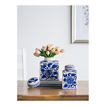 Ваза с крышкой в китайском стиле Oriental Blue & White Ornament Vases варинант исполнения - 5 | Loft Concept в Уфе