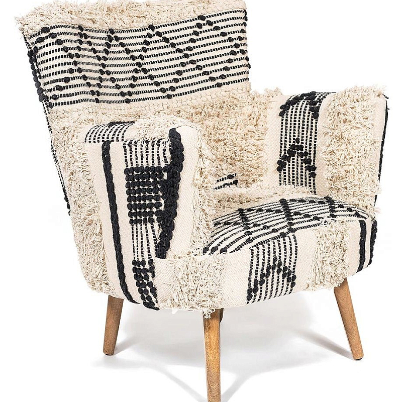 Кресло KELIM Pattern black and white Chair Черно-белый Кресло KELIM Pattern black and white Chair Черно-белый в Уфе | Loft Concept