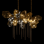 Люстра подвесная с 22-мя гранёными стеклянными плафонами с вертикальными подвесками Gilded Mirage  варинант исполнения - 4 | Loft Concept в Уфе