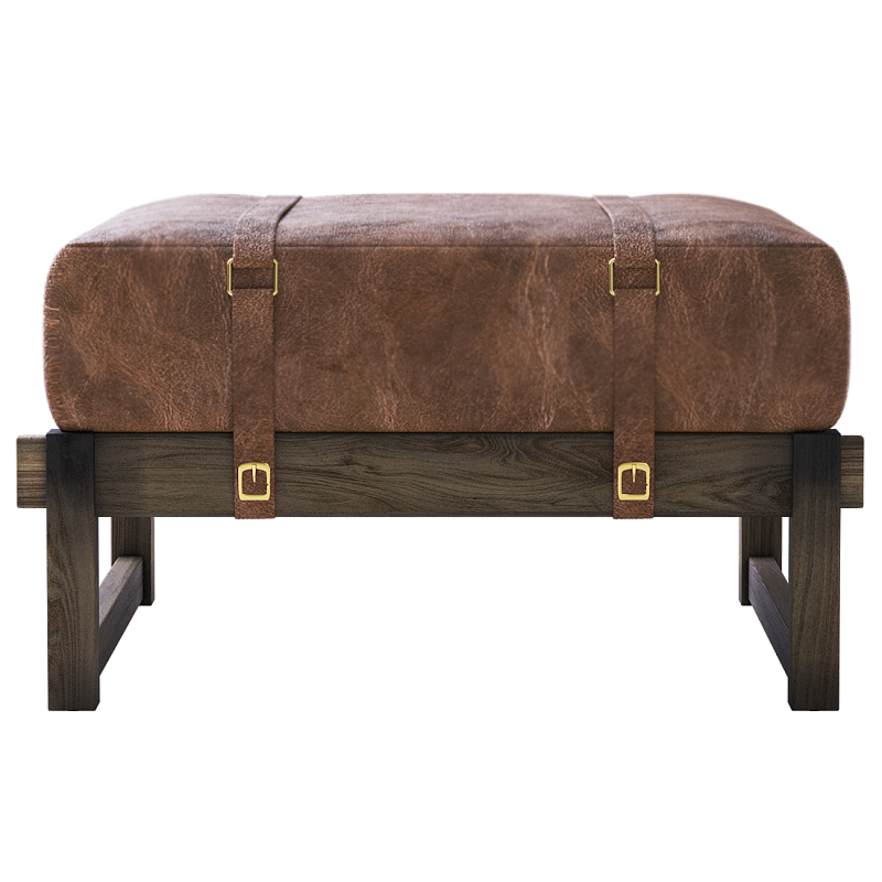 Пуф Duncan винтажная коричневая кожа  Коричневый винтаж в Уфе | Loft Concept 