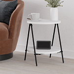 Стол приставной с 2-мя круглыми белыми столешницами ESSEL SIDE TABLE WHITE варинант исполнения - 5 | Loft Concept в Уфе