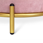 Банкетка круглая пыльно-розовый велюр на 4-х металлических ножках золотого цвета SANJAY варинант исполнения - 2 | Loft Concept в Уфе