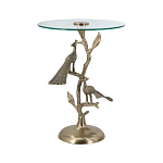 Столик с круглой стеклянной столешницей и корпусом в виде двух павлинов на ветке Table Two Peacocks варинант исполнения - 2 | Loft Concept в Уфе
