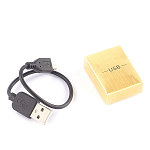 Зажигалка электронная с накладкой из натурального камня Малахит и с USB проводом для зарядки Stone Lighters варинант исполнения - 4 | Loft Concept в Уфе