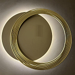 Бра светодиодное круглое в матовых оттенках коричневого и золотого цвета Kosmikos варинант исполнения - 1 | Loft Concept в Уфе