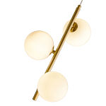 Подвесной светильник бронзового цвета с 3-мя белыми стеклянными шарообразными плафонами Bubble Chandelier варинант исполнения - 2 | Loft Concept в Уфе