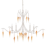 Люстра белая фактурная с подвесками из ракушек Study of Grace варинант исполнения - 2 | Loft Concept в Уфе