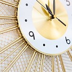 Часы настенные из металла в виде солнца с белым циферблатом Mirror Tower Clock варинант исполнения - 3 | Loft Concept в Уфе