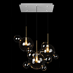 Люстра подвесная 3 лампы с прозрачными стеклянными шарами и золотыми деталями Giopato & Coombes варинант исполнения - 2 | Loft Concept в Уфе