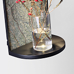 Настенный светильник зеленого цвета с черной рамкой овальной формы с полкой Herbarium  варинант исполнения - 3 | Loft Concept в Уфе