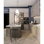 Угловая кухня с островом из массива дерева Amaline Kitchen Set варинант исполнения - 3 | Loft Concept в Уфе