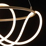 Люстра подвесная круглая золотого цвета с белыми изогнутыми световыми линиями Luke Lampco Tracer Lamp варинант исполнения - 5 | Loft Concept в Уфе