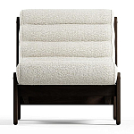 Кресло с деревянным каркасом и обивкой из белой ткани букле Medieval Furniture варинант исполнения - 3 | Loft Concept в Уфе