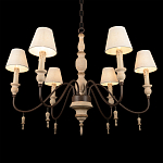 Люстра на металлическом основании с 6-ю белыми тканевыми абажурами Terrain варинант исполнения - 8 | Loft Concept в Уфе