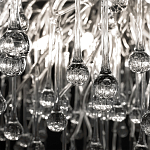 Люстра подвесная с прозрачными стеклянными подвесками в форме капель Диаметр 100 см Droplet Chandelier варинант исполнения - 20 | Loft Concept в Уфе