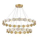 Люстра двухъярусная с круглыми светодиодными источниками света Maxine Light варинант исполнения - 7 | Loft Concept в Уфе