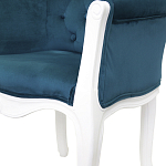 Кресло низкое в стиле прованс Louis French Armchair white and blue velour варинант исполнения - 4 | Loft Concept в Уфе
