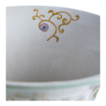 Ваза высокая из фарфора на бронзовом основании Turquoise Blooming Garden варинант исполнения - 4 | Loft Concept в Уфе