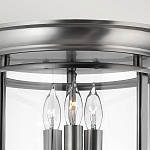 Потолочный светильник в форме фонаря с прозрачным цилиндрическим плафоном и тремя лампами в форме свечей Hinkley варинант исполнения - 4 | Loft Concept в Уфе