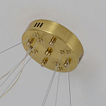 Люстра подвесная двухъярусная с золотистымыми кольцами и прозрачными стеклянными элементами Ring Horizontal варинант исполнения - 2 | Loft Concept в Уфе