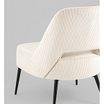 Кресло лаунж Бостон велюр рельефный молочный на черных ножках варинант исполнения - 3 | Loft Concept в Уфе