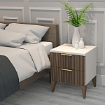 Тумба прикроватная коричневая с белой столешницей и двумя ящиками Harper Line варинант исполнения - 3 | Loft Concept в Уфе