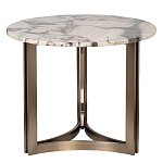 Столик журнальный с круглой мраморной столешницей Unique Stone Design варинант исполнения - 1 | Loft Concept в Уфе