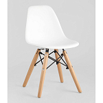 Пластиковый стул на ножках из массива бука Eames Small White варинант исполнения - 1 | Loft Concept в Уфе