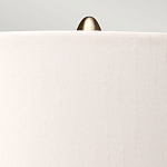 Настольная лампа с шарообразным прозрачным основанием из цветного переработанного стекла и белым цилиндрическим абажуром Elstead Lighting варинант исполнения - 3 | Loft Concept в Уфе