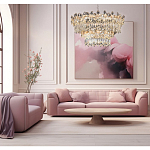 Люстра круглая с декоративными элементами в виде крупных хрустальных цветов Palace Gardens варинант исполнения - 6 | Loft Concept в Уфе