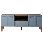 ТВ-тумба серая из массива бука с 2-мя дверками и ящиком Wenge Light варинант исполнения - 2 | Loft Concept в Уфе