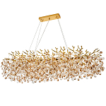 Линейная люстра с хрустальными подвесками Fairytree Gold Crystal Linear Chandelier 14 варинант исполнения - 1 | Loft Concept в Уфе