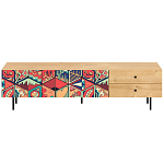 Длинная ТВ-тумба с принтом на ящиках Elise TV Stand варинант исполнения - 1 | Loft Concept в Уфе