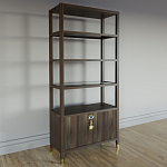 Стеллаж со стеклянными полками Elsa Dreams Walnut варинант исполнения - 2 | Loft Concept в Уфе