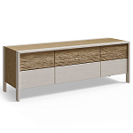 ТВ тумба 2 двери и 2 ящика с подсветкой на рельефном фасаде Warm Industrial варинант исполнения - 4 | Loft Concept в Уфе