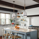 Подвесной светильник белый колоколообразный с декоративной обмоткой из веревки Hinkley варинант исполнения - 6 | Loft Concept в Уфе