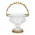 Чаша из прозрачного стекла на ножке с бронзовой ручкой в виде ветки Eden Garden варинант исполнения - 1 | Loft Concept в Уфе